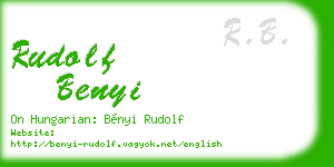 rudolf benyi business card