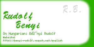 rudolf benyi business card